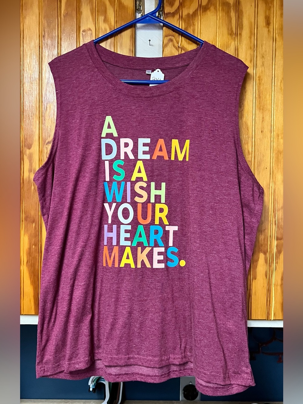 Disney themed Women’s Sleeveless Graphic Tank Top - Burgundy Dream Print size 2X